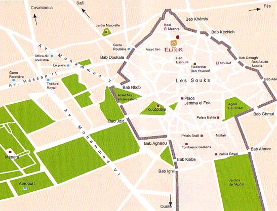 map riad marrakech